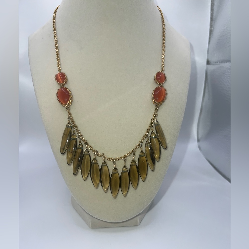 DAVID AUBREY Anthropologie Bohemian Glass Beaded Chain Necklace